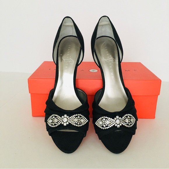 Ivanka Trump Shoes - Ivanka Trump Black Fabric Bridal Pumps Size 9.5 M